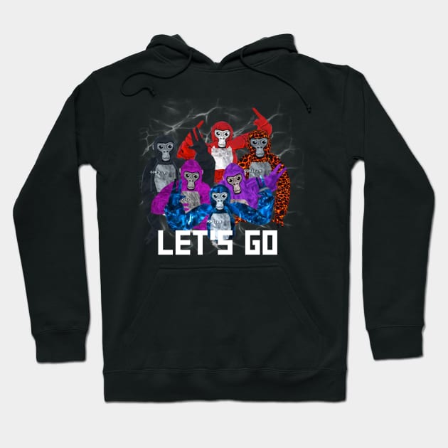 Gorilla Tag Let’s Go Monke Team T-Shirt VR Hoodie by gts